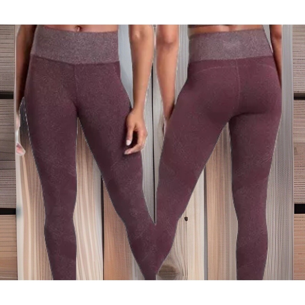 Athleta Women's Twilight Tight 2.0 Seamless Burgundy Sparkle XS No Flaws